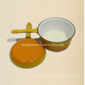 Enamel Cast Iron Double Use Milk Pot with Lid as Frypan